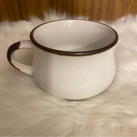 Vintage festival stone wear mushroom chicken tomato soup cups bowls with handles - Picture 8 of 15